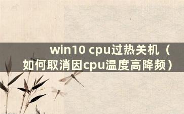 win10 cpu过热关机（如何取消因cpu温度高降频）